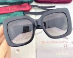 Unisex Design Replica GUCCI AAA All Black Square-frame Sunglasses For Sale